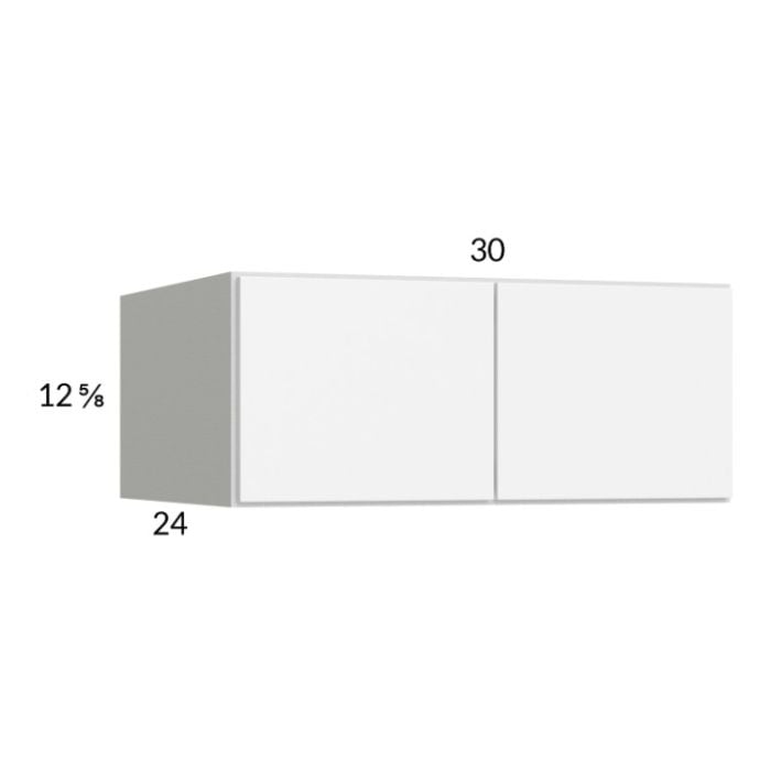 RTA Euro Gloss White 30" x 12-5/8" x 24" Wall Cabinet with 1 Finished End Panel