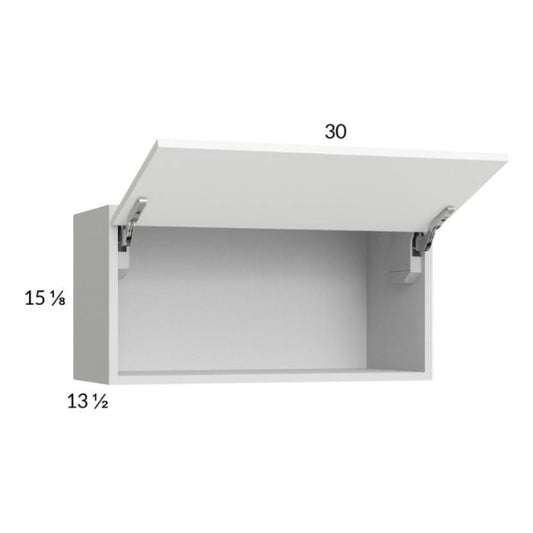 RTA Euro Gloss White 30" x 15-1/8" Flip Up Door Wall Cabinet with 1 Finished End Panel