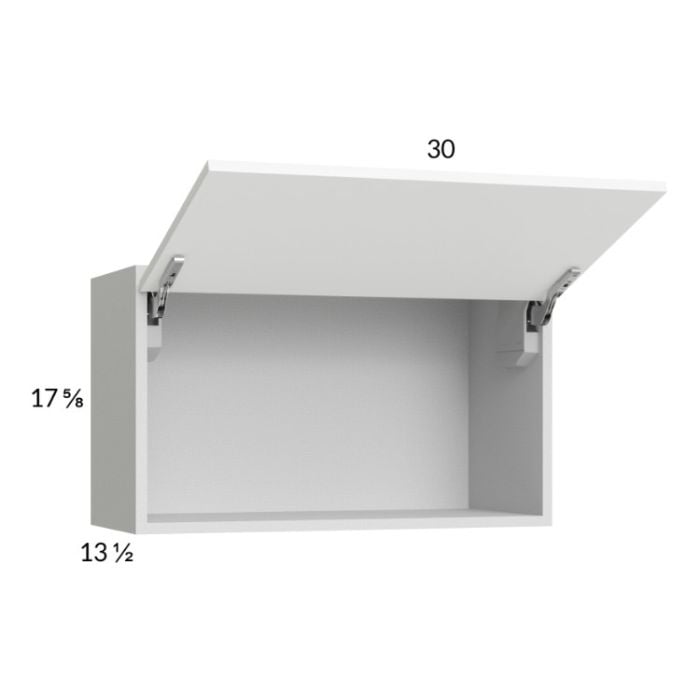 RTA Euro Gloss White 30" x 17-5/8" Flip Up Door Wall Cabinet with 2 Finished End Panels