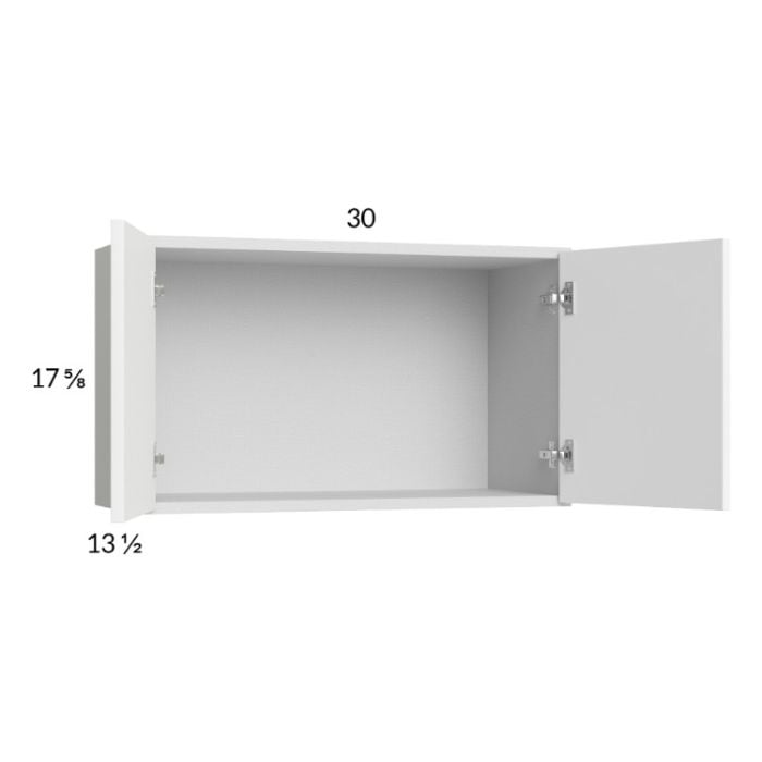 RTA Euro Gloss White 30" x 17-5/8" Wall Cabinet with 2 Finished End Panels