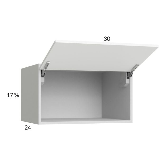 RTA Euro Gloss White 30" x 17-5/8" x 24" Flip Up Door Wall Cabinet with 2 Finished End Panels