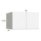 RTA Euro Gloss White 30" x 17-5/8" x 24" Wall Cabinet with 1 Finished End Panel
