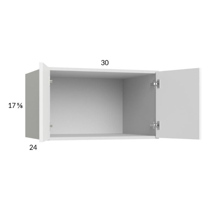 RTA Euro Gloss White 30" x 17-5/8" x 24" Wall Cabinet with 1 Finished End Panel