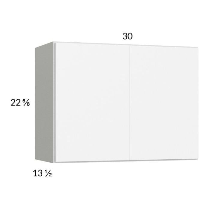 RTA Euro Gloss White 30" x 22-5/8" Wall Cabinet with 2 Finished End Panels