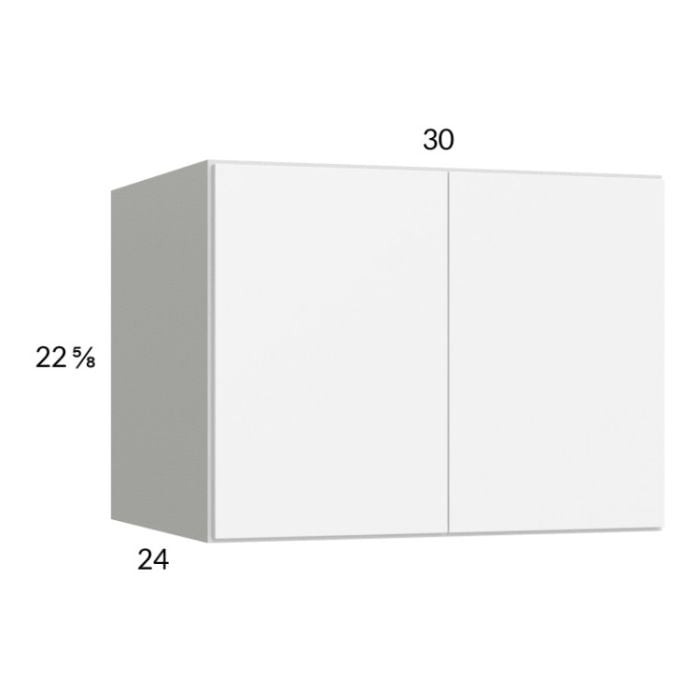 RTA Euro Gloss White 30" x 22-5/8" x 24" Wall Cabinet with 1 Finished End Panel