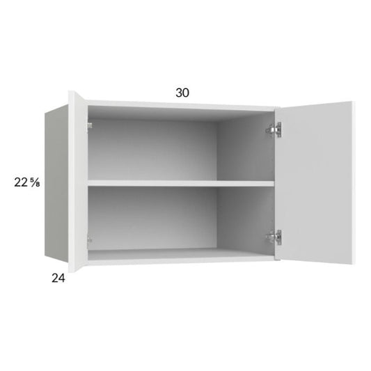 RTA Euro Gloss White 30" x 22-5/8" x 24" Wall Cabinet with 1 Finished End Panel