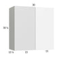RTA Euro Gloss White 30" x 30-1/4" Blind Corner Wall Cabinet with 2 Finished End Panels