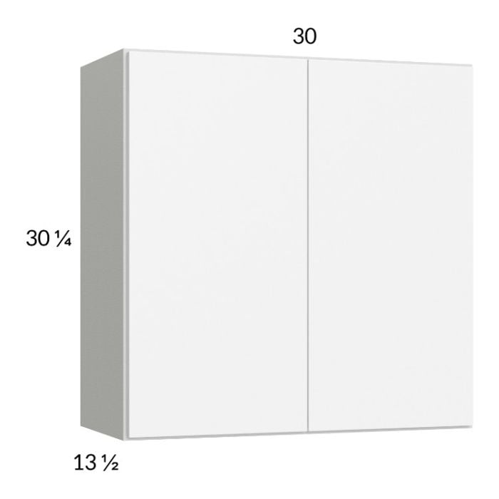 RTA Euro Gloss White 30" x 30-1/4" Wall Cabinet with 2 Finished End Panels'