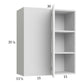 RTA Euro Gloss White 30" x 35-1/4" Blind Corner Wall Cabinet with 1 Finished End Panel