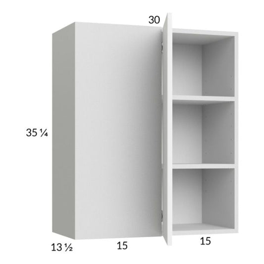 RTA Euro Gloss White 30" x 35-1/4" Blind Corner Wall Cabinet with 1 Finished End Panel