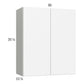 RTA Euro Gloss White 30" x 35-1/4" Wall Cabinet with 1 Finished End Panel