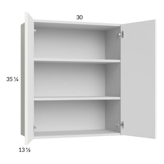 RTA Euro Gloss White 30" x 35-1/4" Wall Cabinet with 2 Finished End Panels