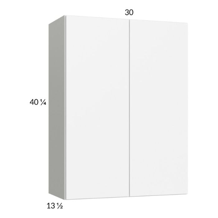 RTA Euro Gloss White 30" x 40-1/4" Wall Cabinet with 1 Finished End Panel
