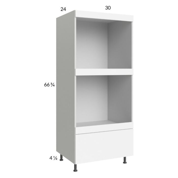 RTA Euro Gloss White 30" x 71" - 1/4" Double Oven Cabinet with 1 Drawer