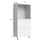 RTA Euro Gloss White 30" x 71" - 1/4" Single Oven Cabinet with 1 Drawer and 2 Doors and 2 Finished End Panels