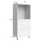 RTA Euro Gloss White 30" x 71" - 1/4" Single Oven Cabinet with 2 Drawers and 1 Inner Drawer