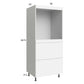RTA Euro Gloss White 30" x 71" - 1/4" Single Oven Cabinet with 2 Drawers and 1 Inner Drawer and 2 Finished End Panels