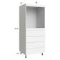RTA Euro Gloss White 30" x 71" - 1/4" Single Oven Cabinet with 4 Drawers and 2 Finished End Panels