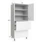 RTA Euro Gloss White 30" x 71" - 1/4" Utility Cabinet with 2 Doors, 2 Drawers and 1 Inner Drawer and 2 Finished End Panels