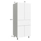 RTA Euro Gloss White 30" x 71" - 1/4" Utility Cabinet with 2 Doors and 1 Drawer and 2 Finished End Panels