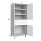 RTA Euro Gloss White 30" x 71" - 1/4" Utility Cabinet with 2 Doors and 1 Drawer and 2 Finished End Panels