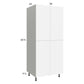 RTA Euro Gloss White 30" x 71" - 1/4" Utility Cabinet with 2 Doors and 1 Finished End Panel