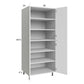 RTA Euro Gloss White 30" x 71" - 1/4" Utility Cabinet with 2 Doors and 1 Finished End Panel
