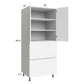 RTA Euro Gloss White 30" x 71" - 1/4" Utility Cabinet with 2 Doors and 2 Drawers and 2 Finished End Panels