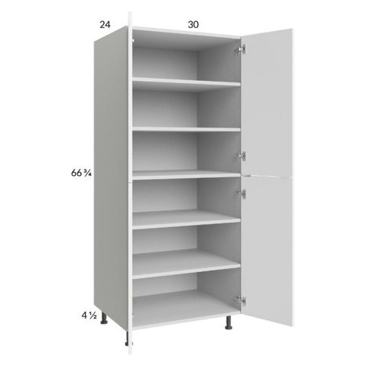 RTA Euro Gloss White 30" x 71" - 1/4" Utility Cabinet with 2 Doors and 2 Finished End Panels