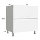 RTA Euro Gloss White 33" 2-Drawer Base Cabinet with 1 Inner Drawer with 2 Finished End Panels