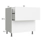 RTA Euro Gloss White 33" 2-Drawer Base Cabinet with 1 Inner Drawer