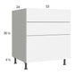 RTA Euro Gloss White 33" 2-Drawer Range Base Cabinet with 1 False Drawer Front