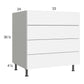 RTA Euro Gloss White 33" 3-Drawer Range Base Cabinet with 1 False Drawer Front and 2 Finished End Panels