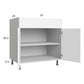 RTA Euro Gloss White 33" Base Cabinet with 1 Finished End Panel