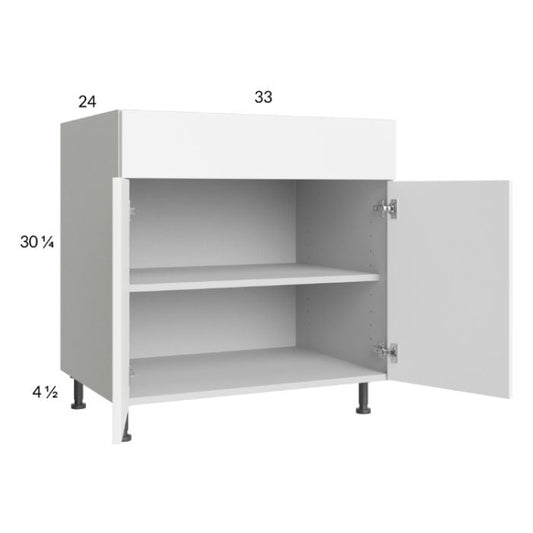 RTA Euro Gloss White 33" Base Cabinet with 2 Finished End Panels