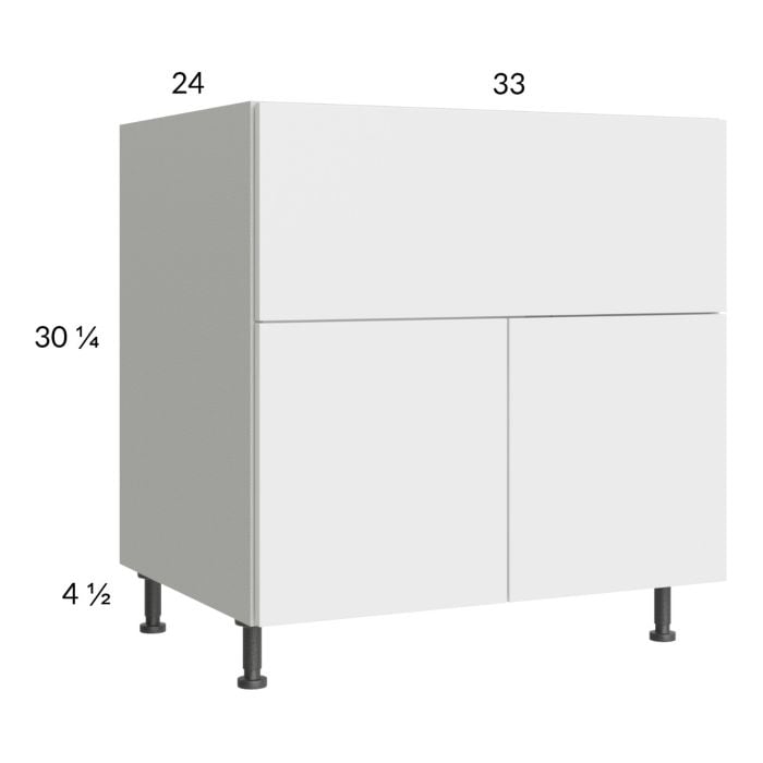 RTA Euro Gloss White 33" Farm Sink Base Cabinet
