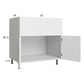 RTA Euro Gloss White 33" Farm Sink Base Cabinet with 1 Finished End Panel