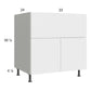 RTA Euro Gloss White 33" Farm Sink Base Cabinet with 2 Finished End Panels