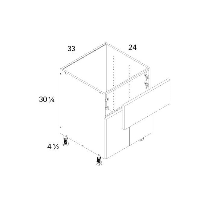 RTA Euro Gloss White 33" Farm Sink Base Cabinet with 2 Finished End Panels