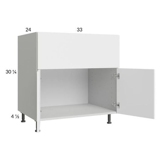 RTA Euro Gloss White 33" Farm Sink Base Cabinet
