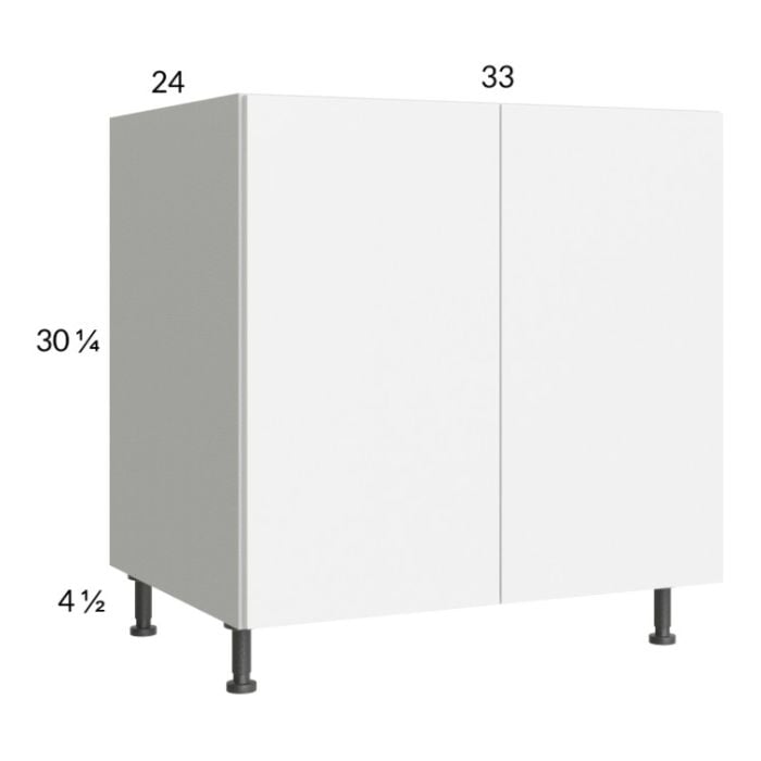 RTA Euro Gloss White 33" Full Height Door Base Cabinet