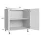 RTA Euro Gloss White 33" Full Height Door Base Cabinet with 2 Finished End Panels