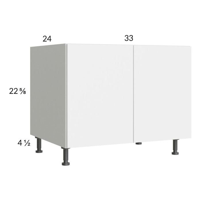 RTA Euro Gloss White 33" Full Height Door Desk Base Cabinet