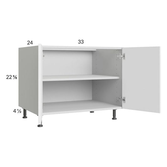 RTA Euro Gloss White 33" Full Height Door Desk Base Cabinet