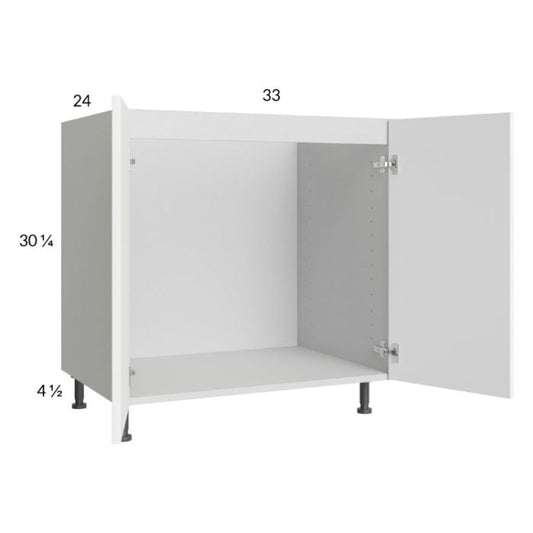 RTA Euro Gloss White 33" Full Height Door Sink Base Cabinet