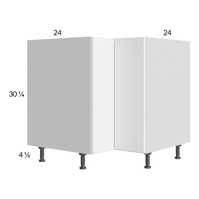 RTA Euro Gloss White 33" Lazy Susan Base Cabinet with 1 Finished End Panel