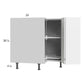 RTA Euro Gloss White 33" Lazy Susan Base Cabinet with 1 Finished End Panel