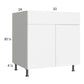 RTA Euro Gloss White 33" Sink Base Cabinet with 1 Finished End Panel