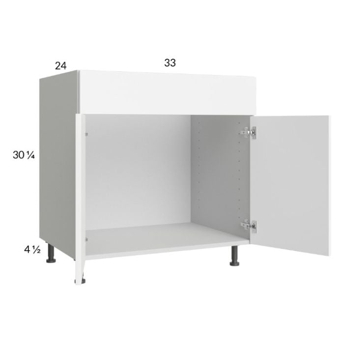 RTA Euro Gloss White 33" Sink Base Cabinet