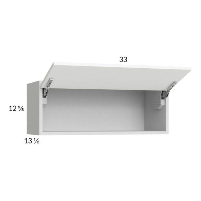 RTA Euro Gloss White 33" x 12-5/8" Flip Up Door Wall Cabinet with 2 Finished End Panels